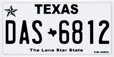 TX license plate DAS6812