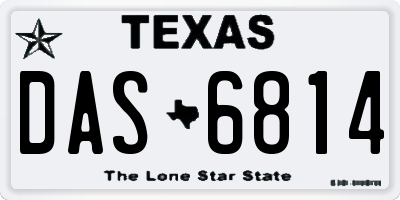 TX license plate DAS6814