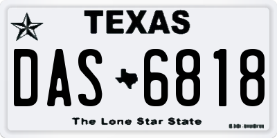 TX license plate DAS6818