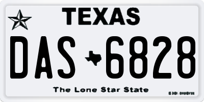 TX license plate DAS6828
