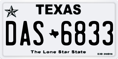 TX license plate DAS6833