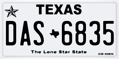 TX license plate DAS6835
