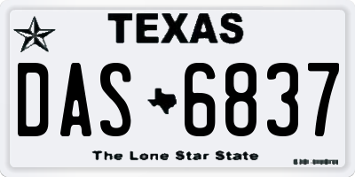 TX license plate DAS6837