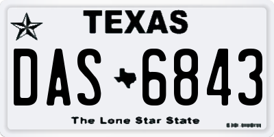 TX license plate DAS6843