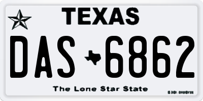 TX license plate DAS6862