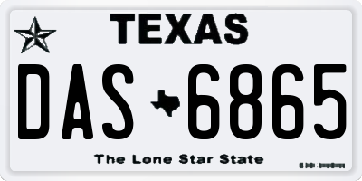 TX license plate DAS6865