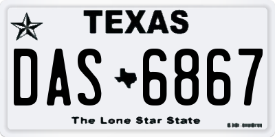 TX license plate DAS6867