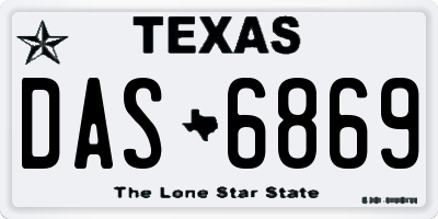 TX license plate DAS6869