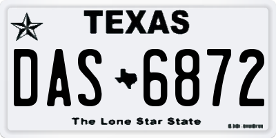 TX license plate DAS6872