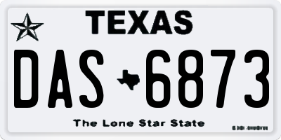 TX license plate DAS6873
