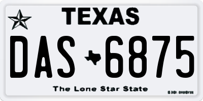 TX license plate DAS6875