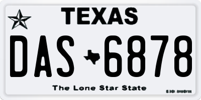 TX license plate DAS6878