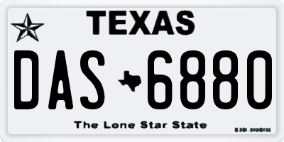 TX license plate DAS6880