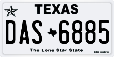 TX license plate DAS6885