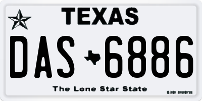 TX license plate DAS6886