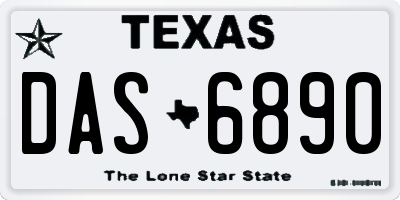 TX license plate DAS6890