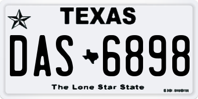 TX license plate DAS6898