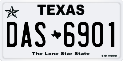 TX license plate DAS6901