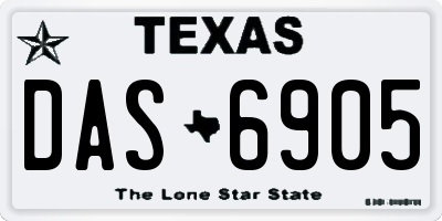 TX license plate DAS6905
