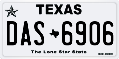 TX license plate DAS6906
