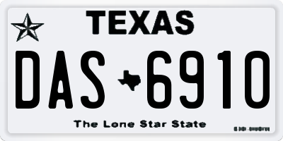 TX license plate DAS6910
