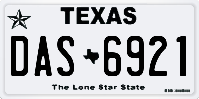 TX license plate DAS6921