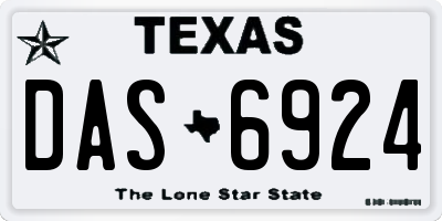 TX license plate DAS6924