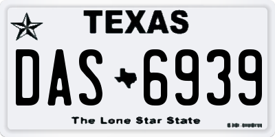 TX license plate DAS6939