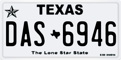 TX license plate DAS6946
