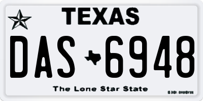 TX license plate DAS6948