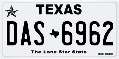TX license plate DAS6962