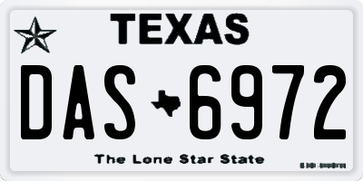 TX license plate DAS6972