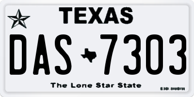 TX license plate DAS7303