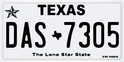 TX license plate DAS7305