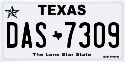 TX license plate DAS7309
