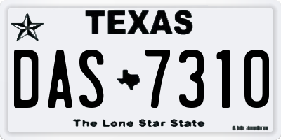 TX license plate DAS7310