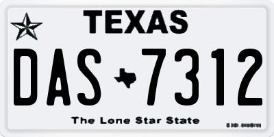 TX license plate DAS7312