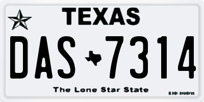 TX license plate DAS7314