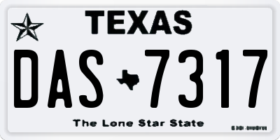 TX license plate DAS7317