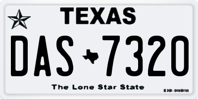 TX license plate DAS7320