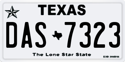 TX license plate DAS7323