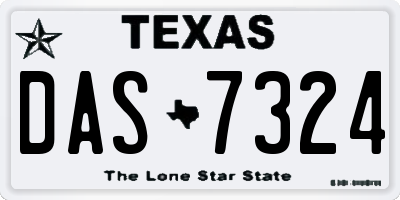 TX license plate DAS7324
