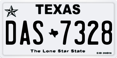 TX license plate DAS7328