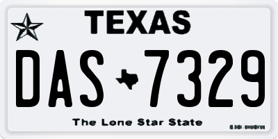TX license plate DAS7329