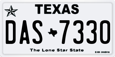 TX license plate DAS7330