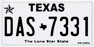 TX license plate DAS7331