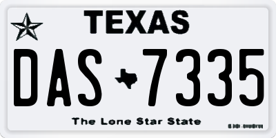TX license plate DAS7335