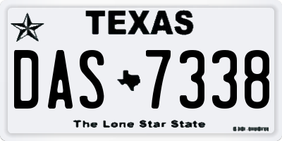 TX license plate DAS7338