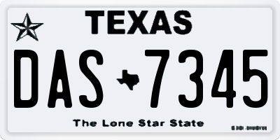 TX license plate DAS7345
