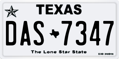 TX license plate DAS7347